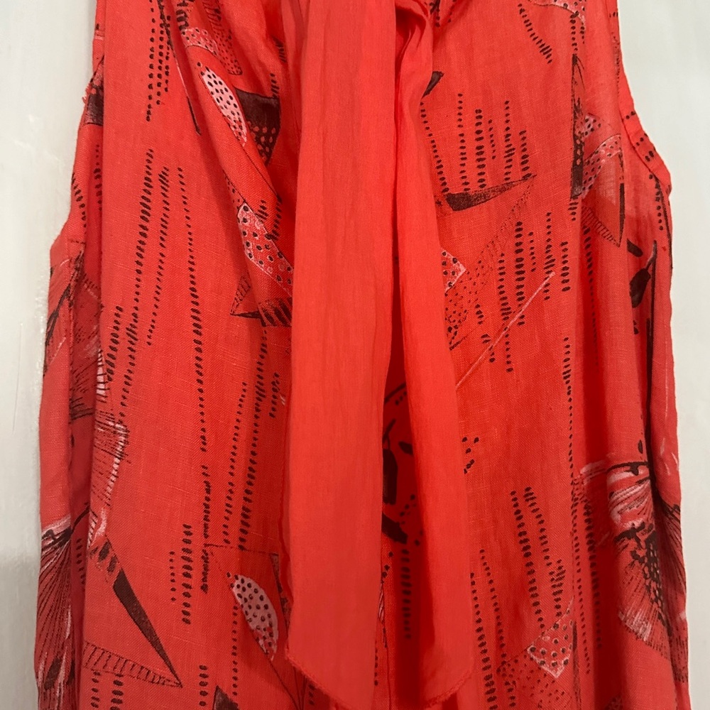 LINEN FLORAL PRINT DRESS - Picture 5 of 10